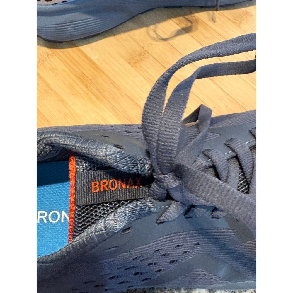 Bronax Mens Road Running Shoes Grey Orange Mesh Athletic Sneakers Size EU 42 - Picture 9 of 9